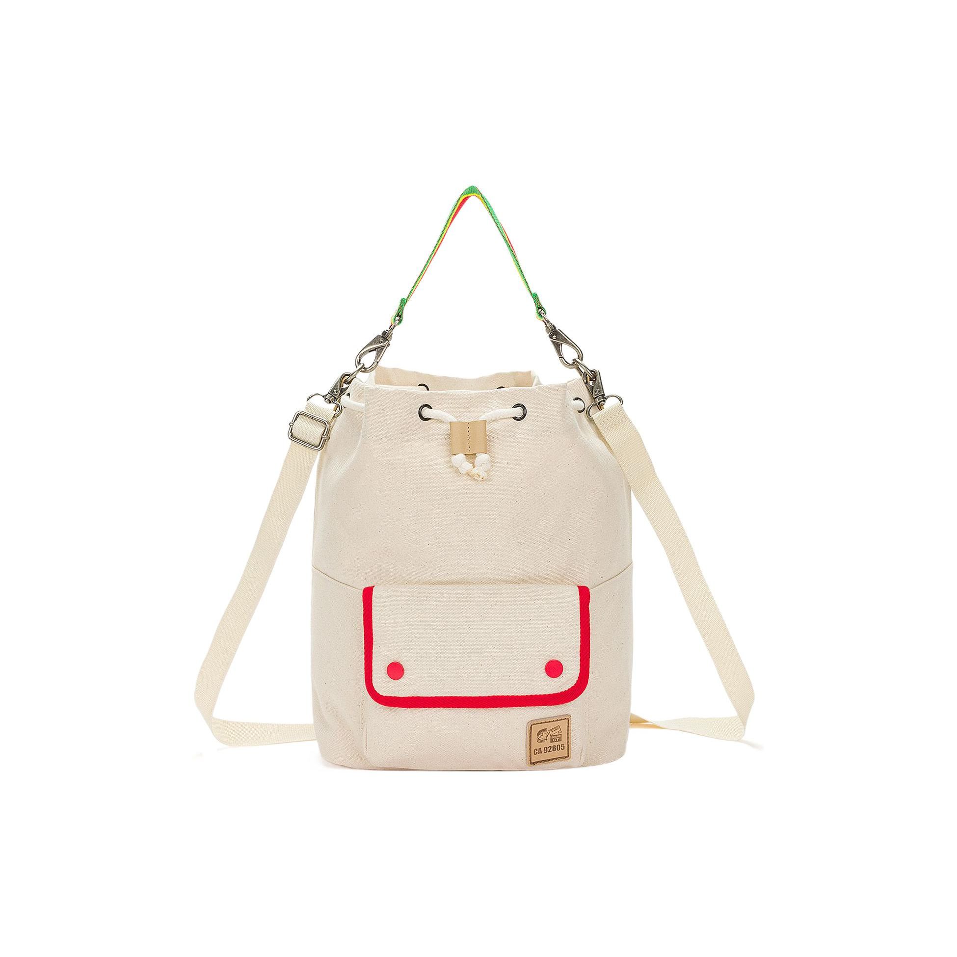 Vans Anaheim Iconic Logo Detachable Shoulder Strap Cotton Bucket Bag Women bags Off-White VN0007AD7VJ Ecru 9860₽