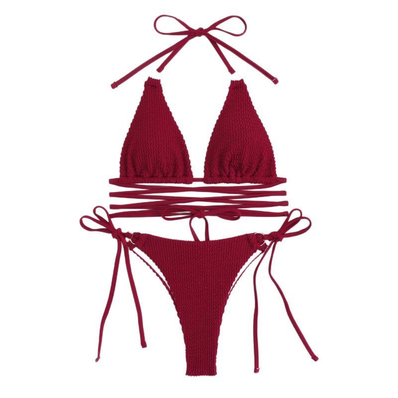 Vintage Small Boobs Sexy Hot Girl Three-point Tethered Bikini2026 Swimsuit