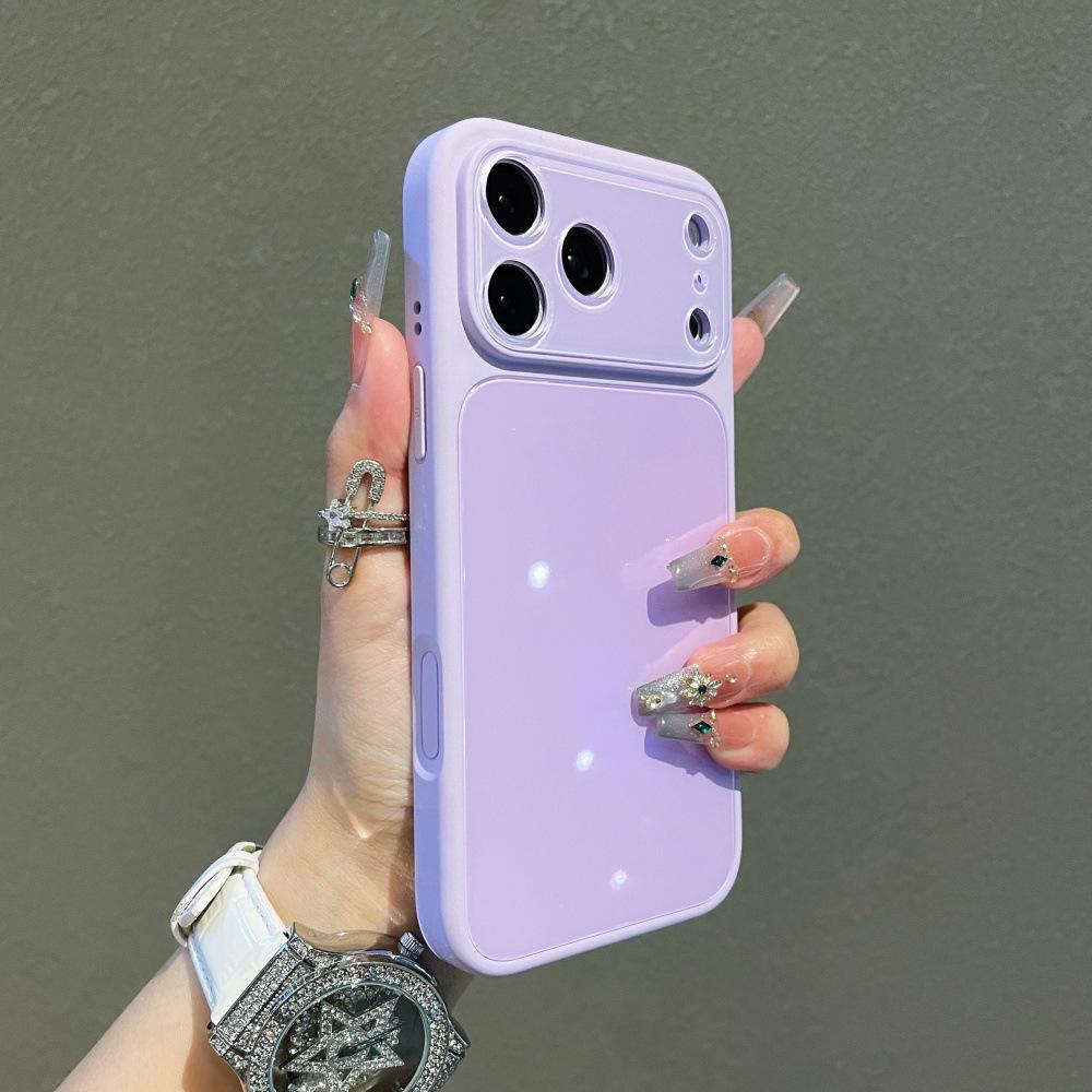 Crystal Lens Glass Phone Case for Apple iPhone 17/16 PRO - Fresh Solid Color