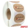 50-500Pcs Kraft Paper Homemade With Love Stickers Scrapbooking For Envelope And Package Seal Labels Sticker Stationery Handmade