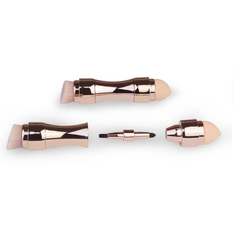 Fırçalar Fondöten Kaş Eyeliner Allık Pudra Kapatıcı Profesyonel 4'ü 1 Arada Makyaj Fırçaları