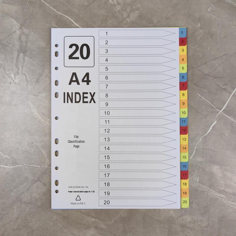 Set de separadores A4 de hojas sueltas: 12 Páginas de Índice Mensual, 50 Páginas Etiquetadas, 31 Páginas de Clasificación por Letra de Colores, Perforadas para 11 Agujeros.