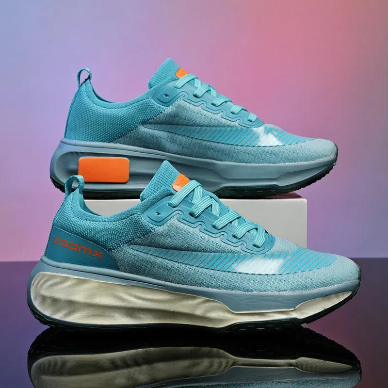 

2025 модные амортизирующие кроссовки для бега для мужчин оригинальные уличные теннисные легкие мягкие мужские кроссовки нескользящая спортивная обувь 45 небесно-голубой