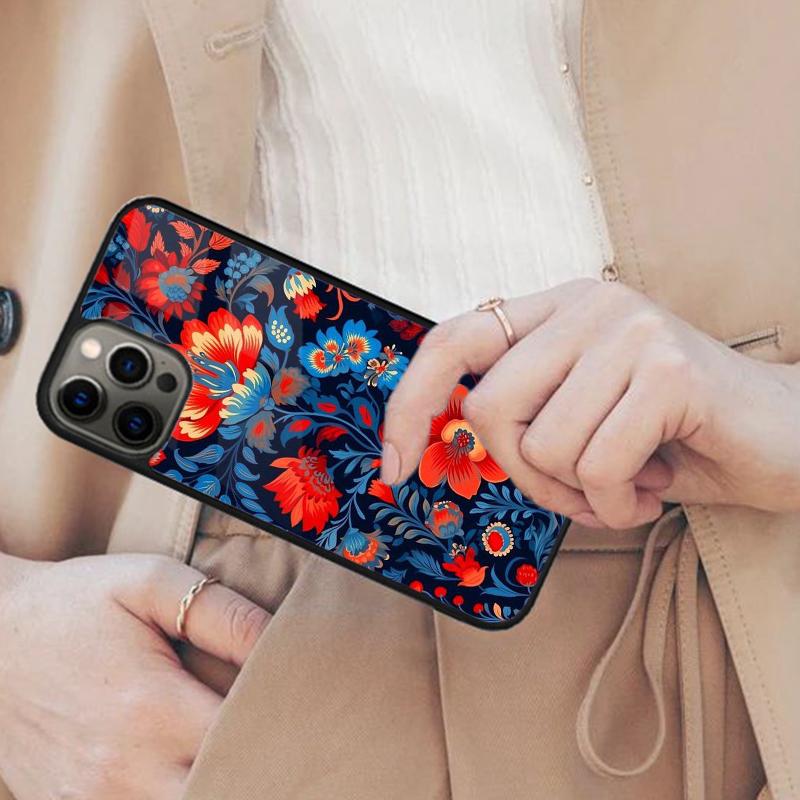 

Khokhloma Russian Pattern Flower Magnetic Phone Case For APPLE iPhone 17 Air 16 14 13 12 Pro Max 15 Plus Wireless MagSafe Cover iPhone 14