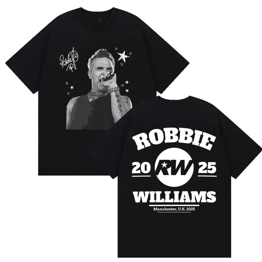Robbie Williams Rw 2026 Tour Grafik T-Shirts Herren Hip Hop Rap Gothic Mode T-Shirt Vintage Oversized Baumwoll-T-Shirts Streetwear M