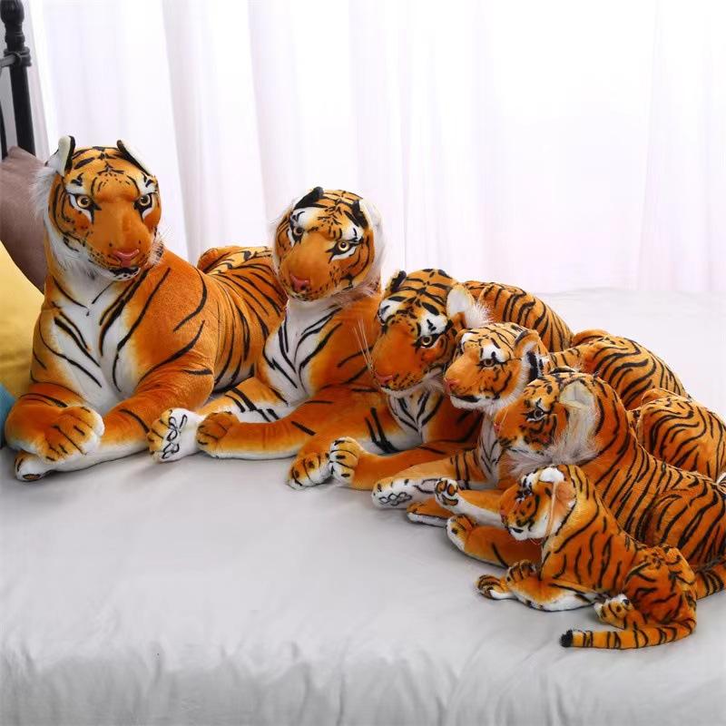 Simulated tiger plush toy voice-activated realistic white tiger doll ornament mascot doll ground marketing rag doll
