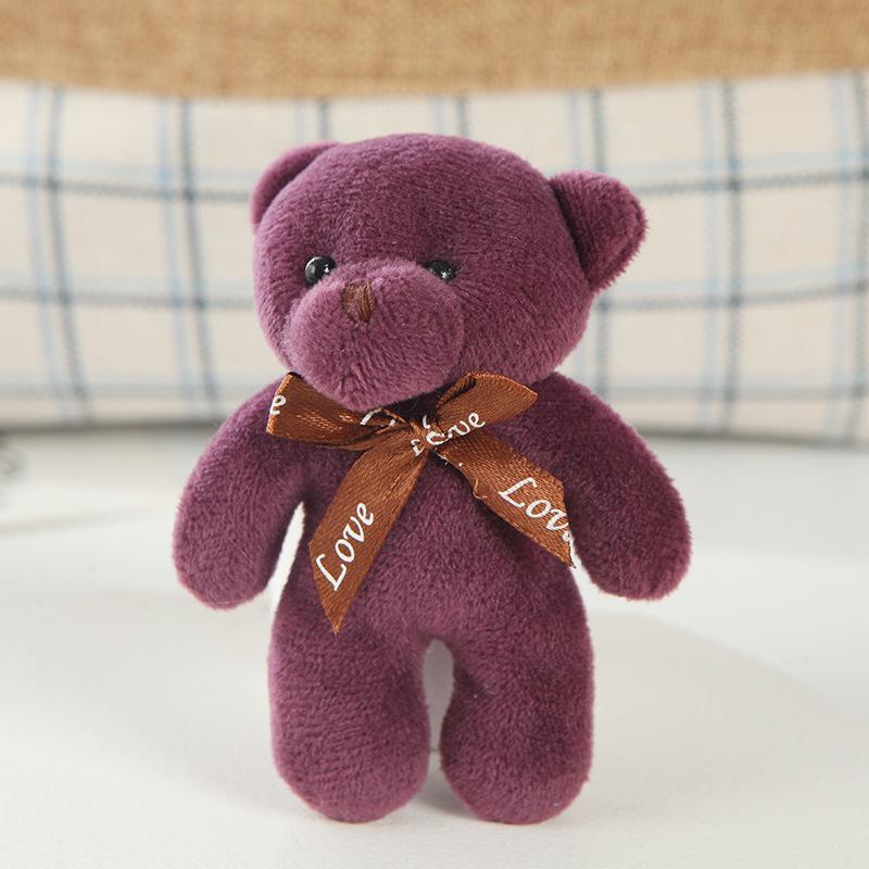 12cm Bear Plush Toys Mini Teddy Bear Dolls Small Gift for Party Wedding Present Pendant Cute Teddy Doll keychain gifts