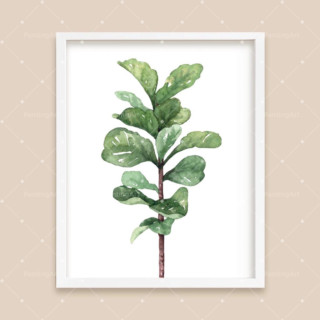 Bohemian Watercolor Tropical Plant Canvas Painting Monstera Banana Leaf Eucalyptus and Fern Art Posters Aesthetic Bedroom Decor