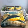 Jumping dolphins, sunset background. Bedding sets Duvet cover sets Duvet covers Pillowcases(1*Duvet Cover 2*Pillowcases without duvet insert)