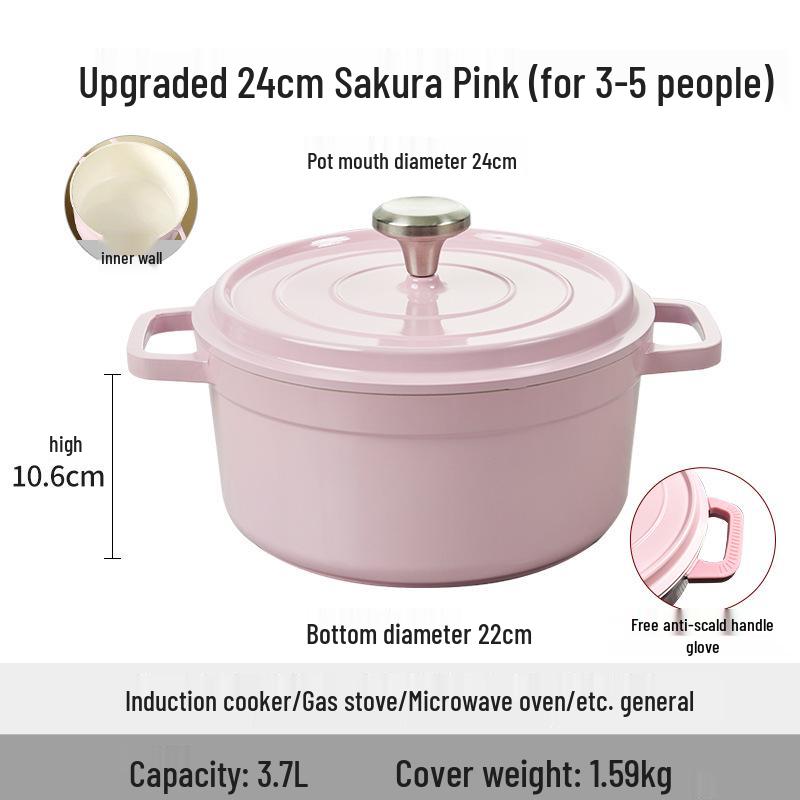 Mingjue Antihaft-Emaille-Kasserolle, Aluminiumlegierung, Induktionsgeeignet, für Eintopf und Suppe.