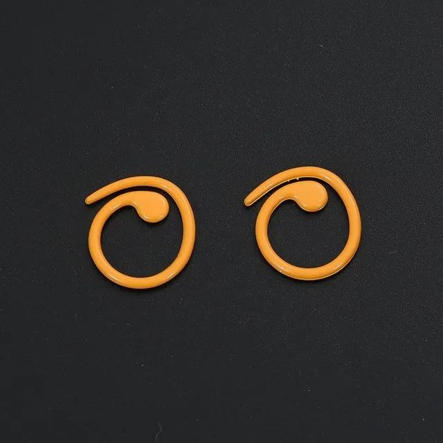 

30 ШТ. Маркери для в’язальних стібків на основі цинку Спіральні різнокольорові розмальовані маркери, Пряжка, Замок для в’язання гачком, Затиск для в’язаних голок помаранчевий