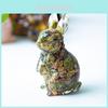 Resin Crystal Standing Bunny Decor For Home Office Gift Collectible