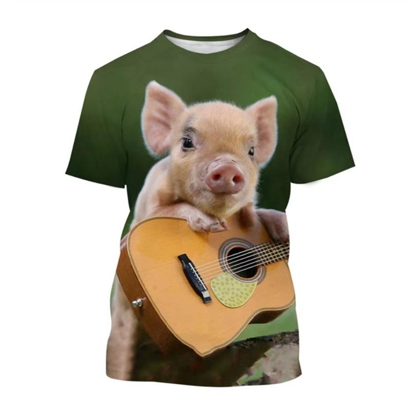 Summer Men T-shirt Summer 3D Printed New Women T-Shirts Funny Pig Baby Clothes Clothing Animal T-shirt Y2k Streetwear Tops