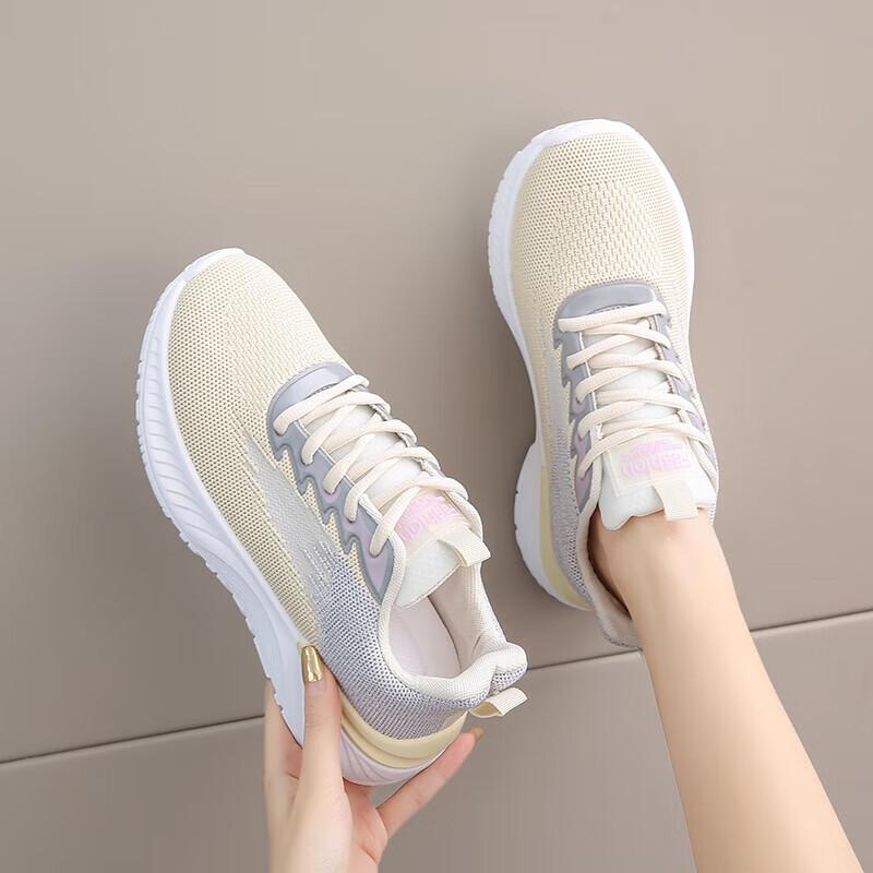 Running shoes women's 2025 new summer breathable junior high school shoes shock absorption running shoes high school entrance examination sport