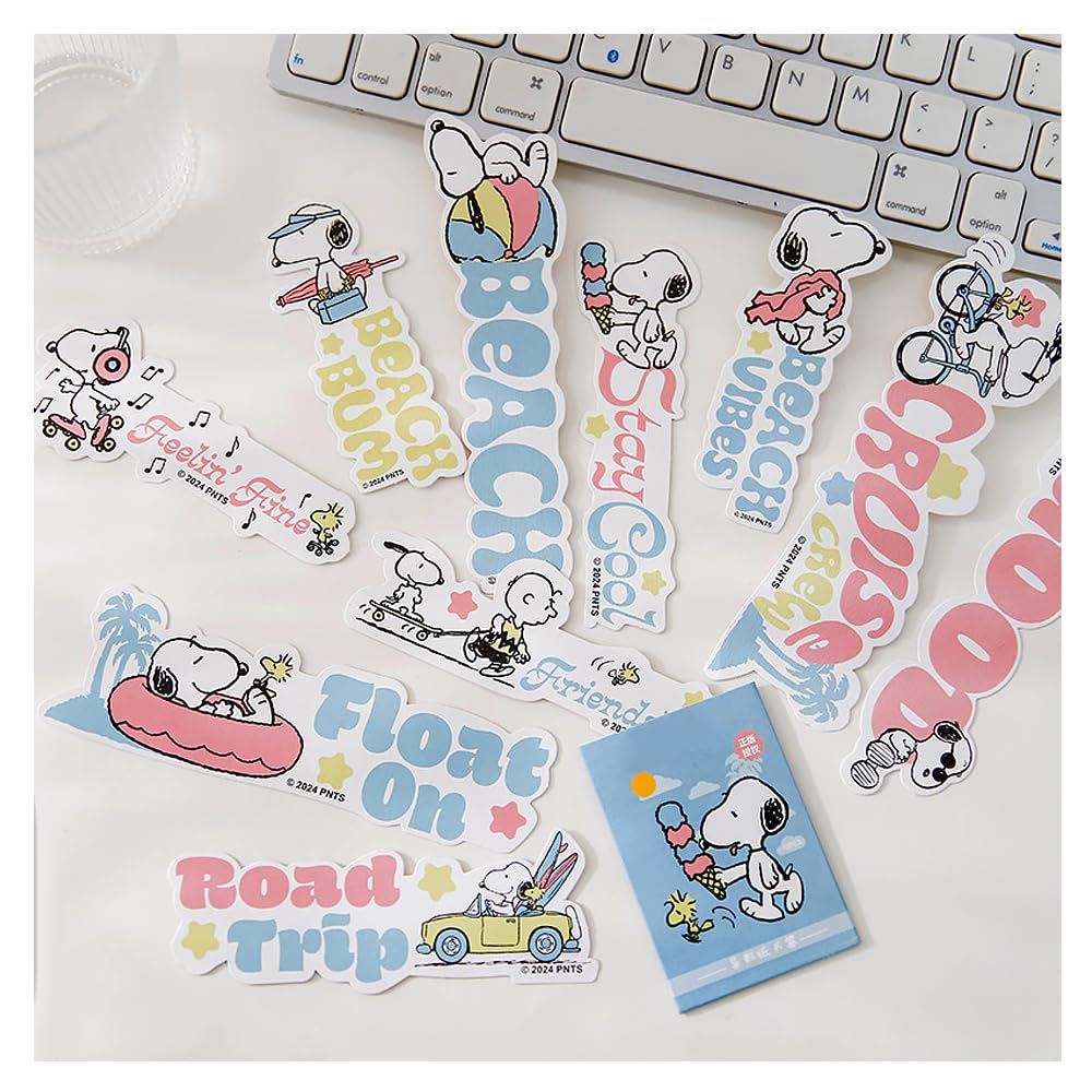 Set of 10 Snoopy Stylish and Cute Bookmarks Bookmarks, (Color)