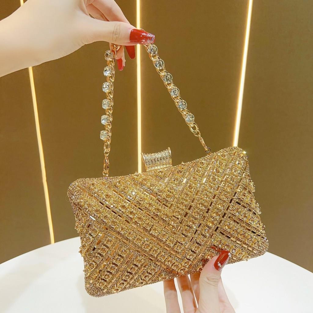 Elegante Borsa da Sera a Pochette con Decorazioni di Strass per Eventi Formali