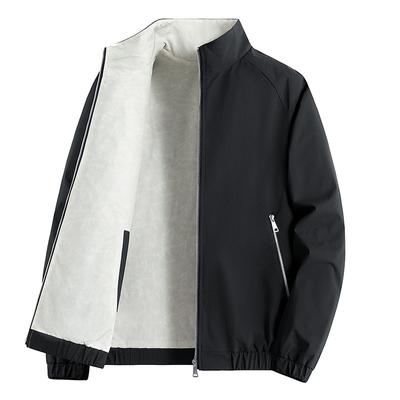 Double Sided Outerwear Versatile Casual Jacket Men's Stand Up Collar Jacket