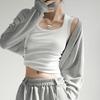 Damen Einfarbiges U-Ausschnitt Geripptes Tanktop Cami Damen Sommer Basic Elastisches Tanktop U-Ausschnitt Einfarbiges Tanktop