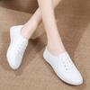 Female Ladies Women's Genuine Leather Flats Shoes Loafers Soft Moccasins Lace Up Comfortable White Shoes Luxury Flat Shoes Plus