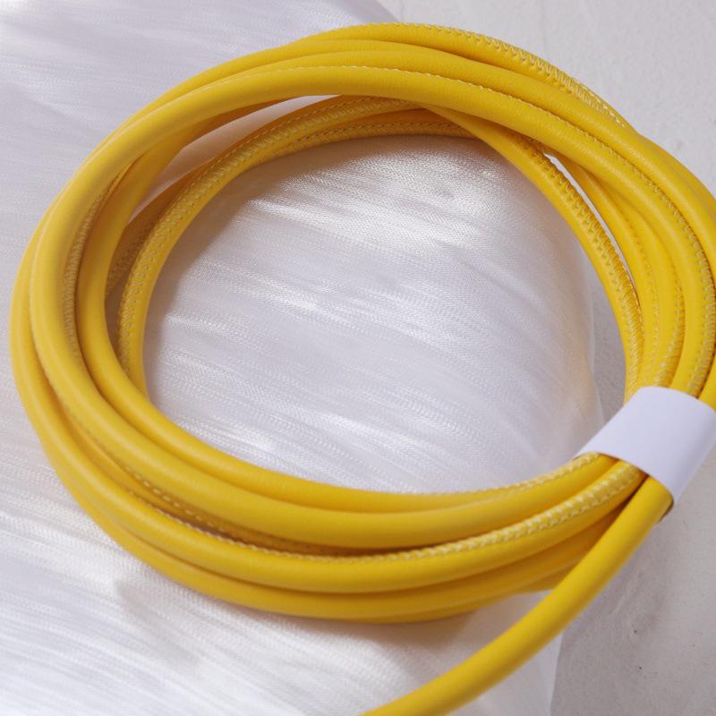 PU Leather Round Handle Strap with Lock Edge Stitching - DIY Traction Weaving Ornament E18