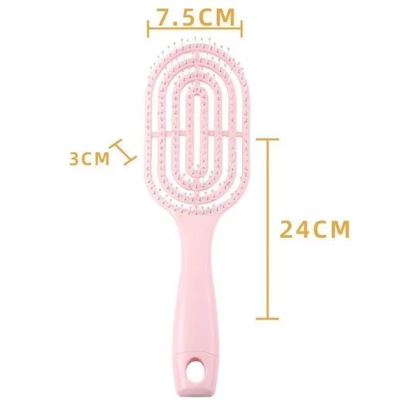Fluffy High Crown Women's Mosquito Repellent Comb for Long Hair - Styling & Massage Curve Rib Comb