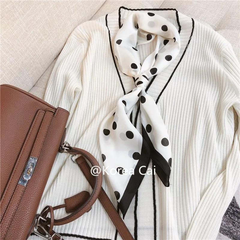 New Silk Scarf 70cm Small Square Scarf Spring Headband Neck Protection Professional Scarf Versatile Fashion Western Style Hijabs