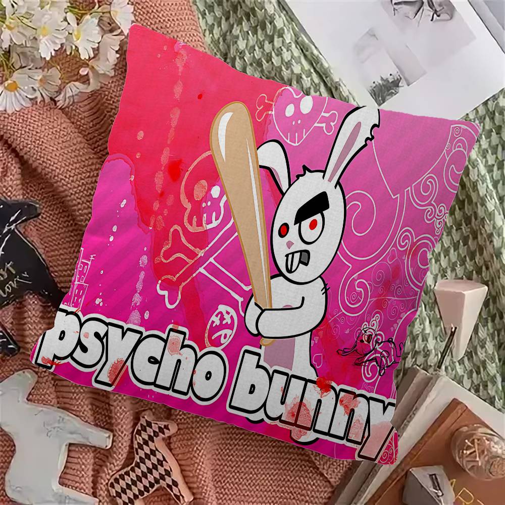 Luxury Fashion P-Psycho Bunny Pillowcase Toon Gift Cushion Cover Bedroom Home Sofa Chair Seat Decor Pillow Case