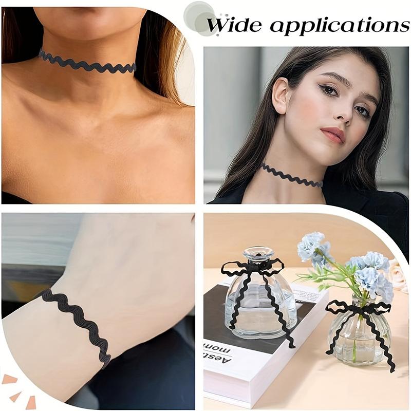 15 Yard Dalga Kenarlı Şerit Kendin Yap Giyim S şeklinde Elbise Süslemesi Geniş Zikzak Şerit Dekorasyon İçin Kullanılır 5mm Genişlik