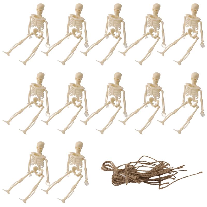Gute Skelette für Halloween-Dekoration, 12 Stück Mini-Skelett-Figuren Halloween-Dekoration für Spukhaus-Zubehör Partys