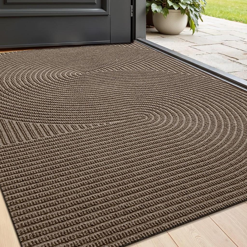 Anti-Slip Outdoor Rubber Door Mat - Dirt-Resistant High-End Entrance Carpet for Home.