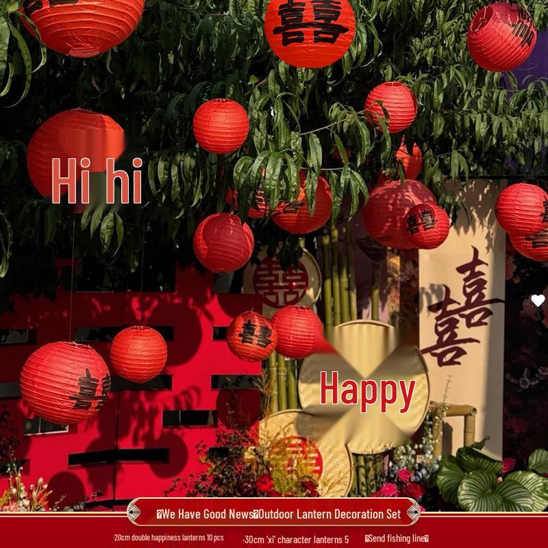 Rustic Tree Lantern Pendants: Outdoor Greenery Decor & Wedding Ornaments Collection