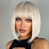 Female Straight Bangs Full-Head Wig Female Straight Bangs Wig Short Straight Hair