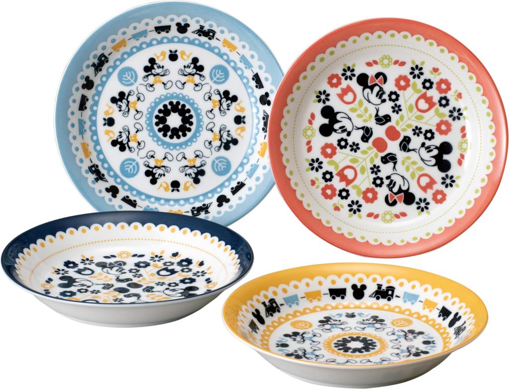 Maebata Disney Mickey & Friends Curry Plates, Set of 4, D-MF69 52791