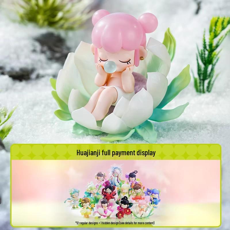 Jade Hairpin Snow Lotus Cherry Blossom Figurine Toy - Chinese Style Gift for Girls