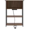 Nightstand Brown Oak Look 55 X 31 X 76 Cm Engineered Wood