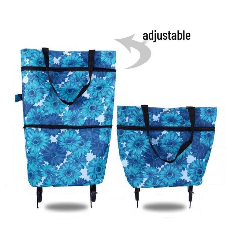 Folding Eco-Friendly Trolley Bag with Wheels for Groceries