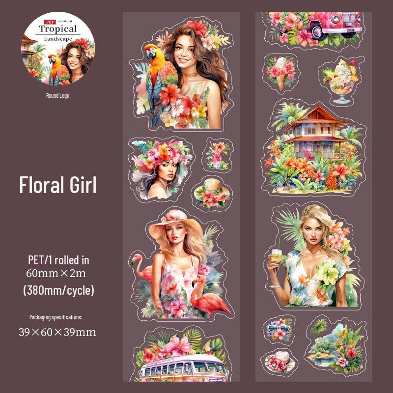 Wunderschönes Tag Washi Tape: Aquarell Camping Party Aufkleber, 6 recycelbare Designs für Reisetagebücher & DIY-Projekte