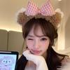 Autumn And Winter Bow Plush Cute Bear Lace Edge Headband Female Face Wash Headband High Skull Top Hairpin Advanced Sense