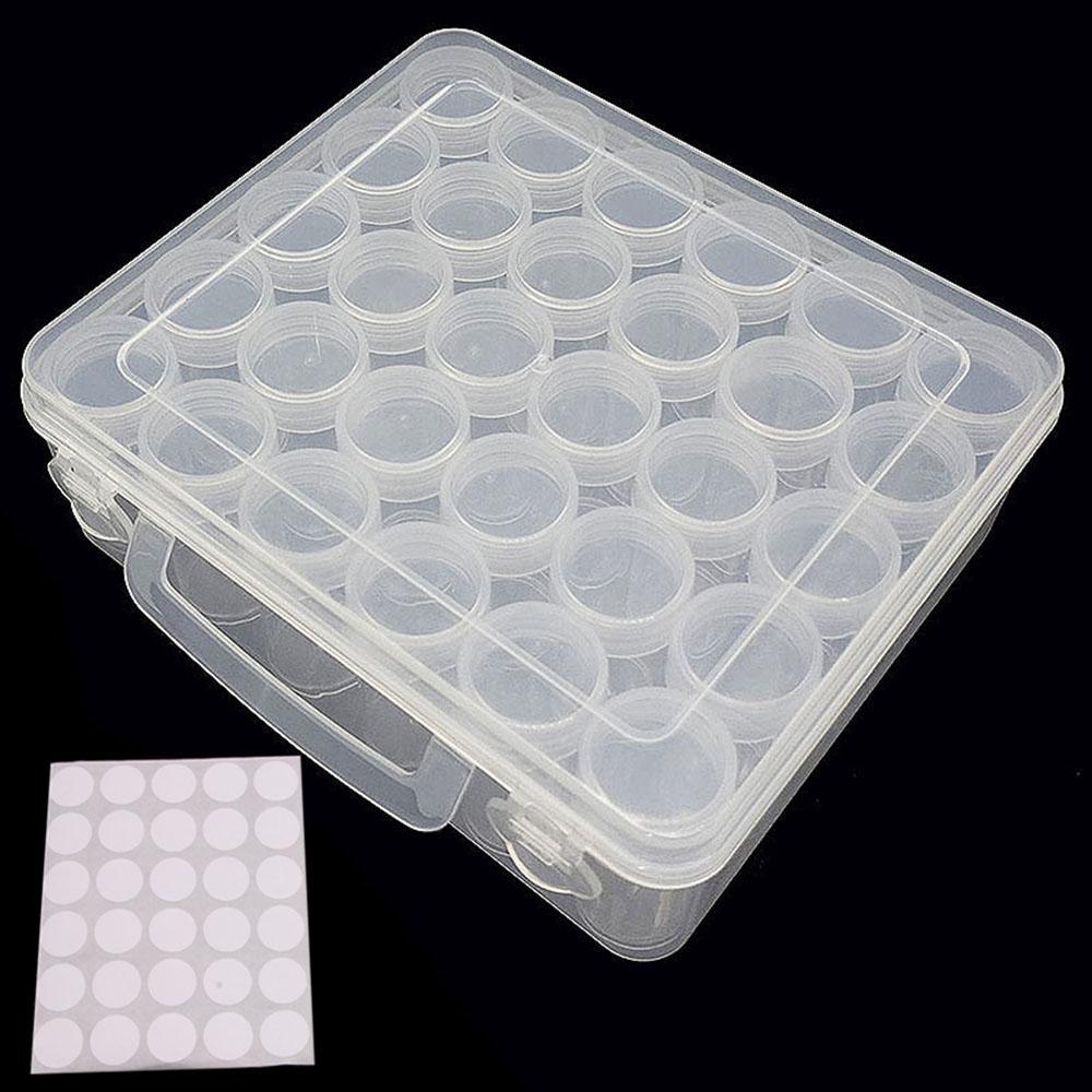 1pc 24/30/48/60/80 Slots Plastic Storage Box, DIY Diamond Painting Beads Charms Jewelry Accessories Organizer Box