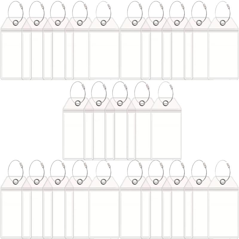 5-25PCS Transparent Cruise Luggage Tags PVC Waterproof Travel Baggage Labels With Loops Keyring Holders For Easy Identification