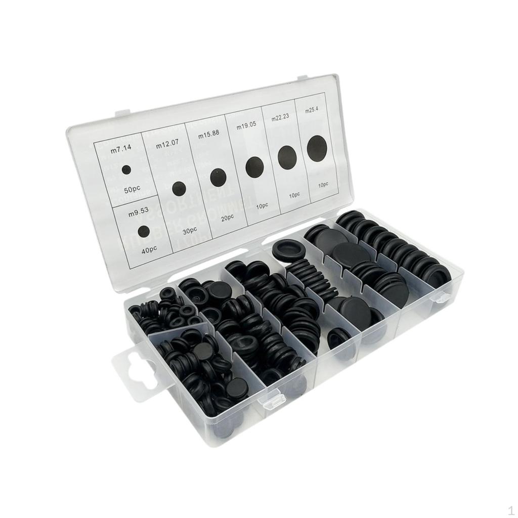 170 Pieces Rubber Grommet Kit Accessories Portable Easy To Use High Performance Electrical Wire