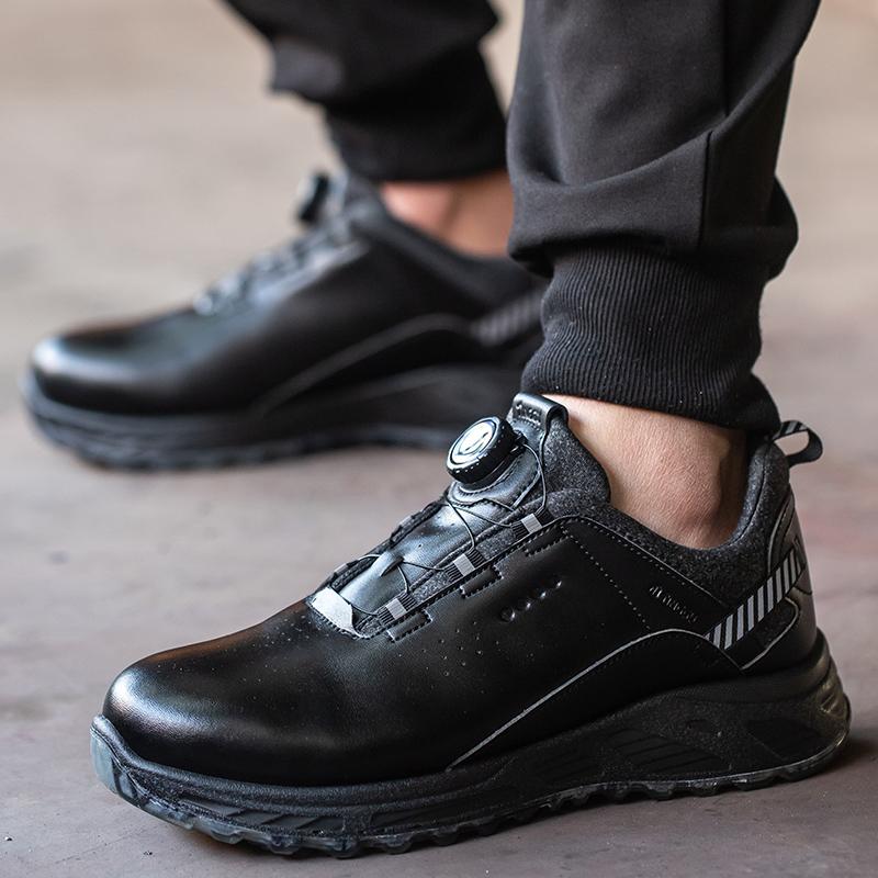 Insulation 6KV Black Leather Work Safety Shoes For Men Anti Smashing Steel Toe Cap Boots Non-slip Indestructible Male Footwear