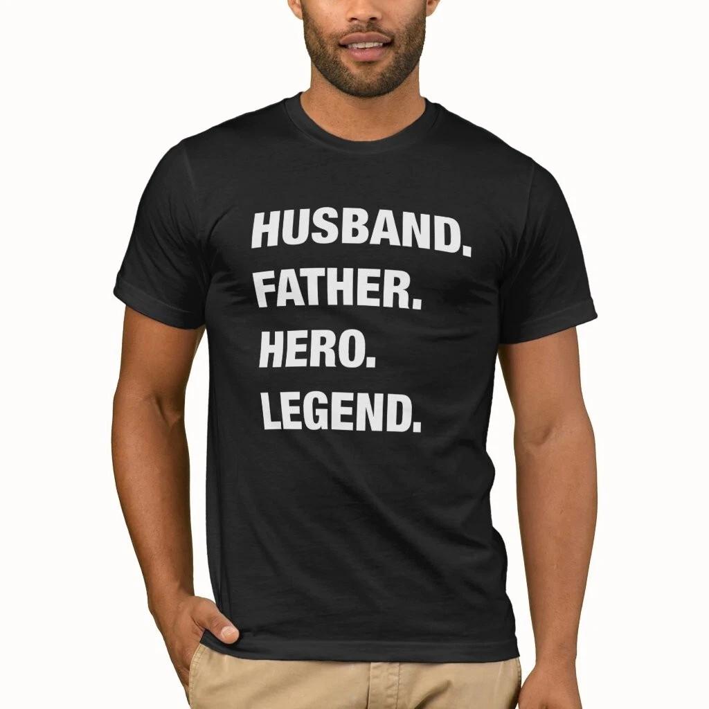 HUSBAND FATHER HERO LEGEND T-Shirt Top | Shirt for Him Dad Fathers Day Gift Tee 3XL