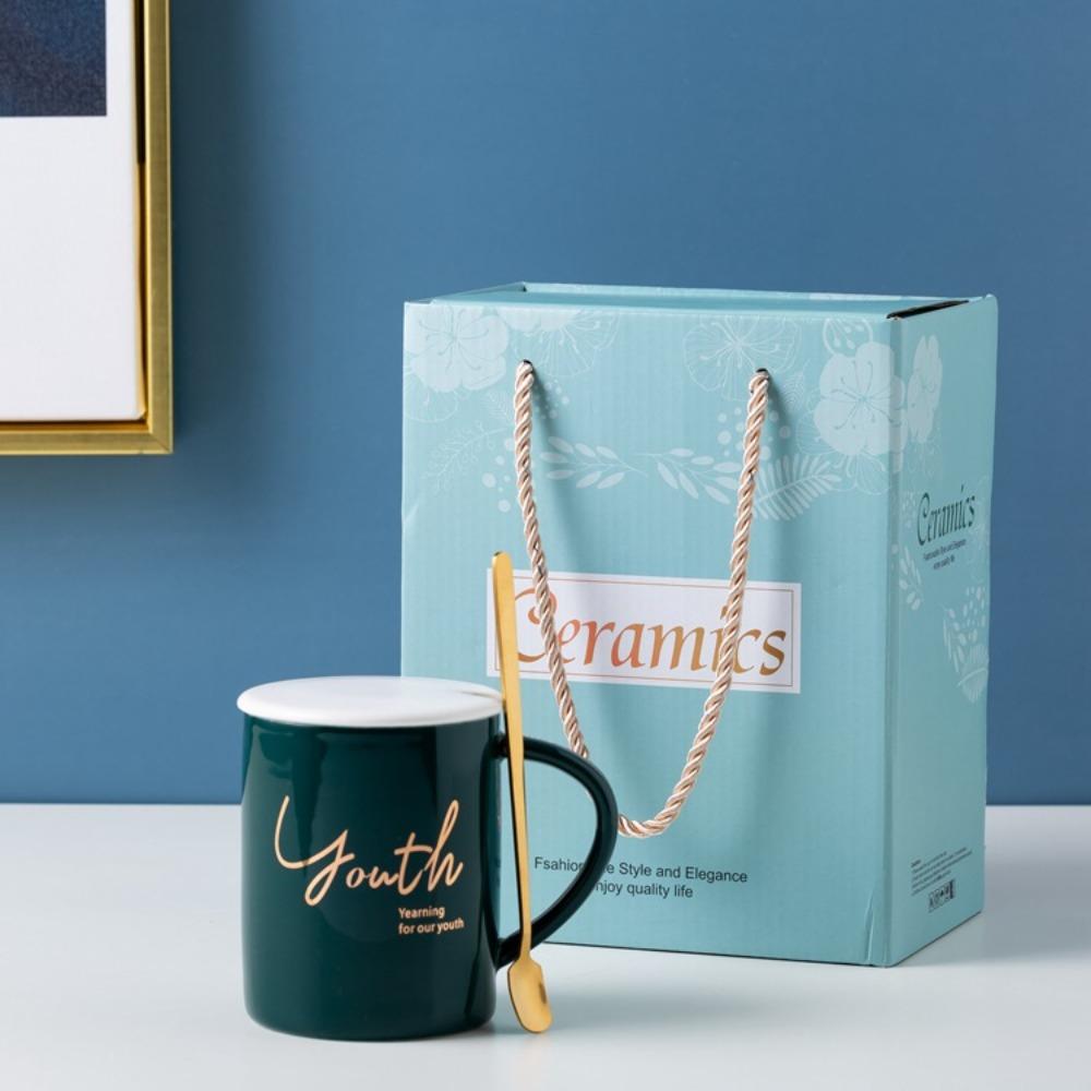 Xingyue Europäischer Ins einfacher geprägter Linien Kaffeetasse Keramiktasse Bürotasse Geschäftsgeschenk