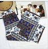 Women's Summer Bohemian Elephant Print Ice Silk Wide-Leg Yoga Pants