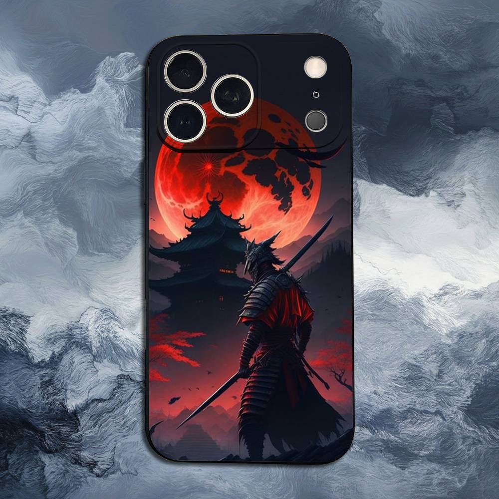 B-Bushido S-Samurai For iPhone 13,16,11,14,17,12,15,Plus,Pro Max,XS,X,XR,SE,Mini,8,7,Phone Case Soft Silicone Black
