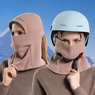 Cold Protection In Winter Warm Face Protection Face Mask Women's Ski Windproof Earflaps Ponytail Hole Riding Neck Protection Headgear