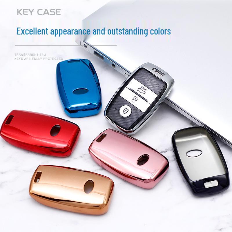 Kia K3/K4 Car Key Case: Compatible with Sportage, KX3, Yipao, KX57, Kaisen, CROSS, Sorento - Half-Pack Shell with Buckle