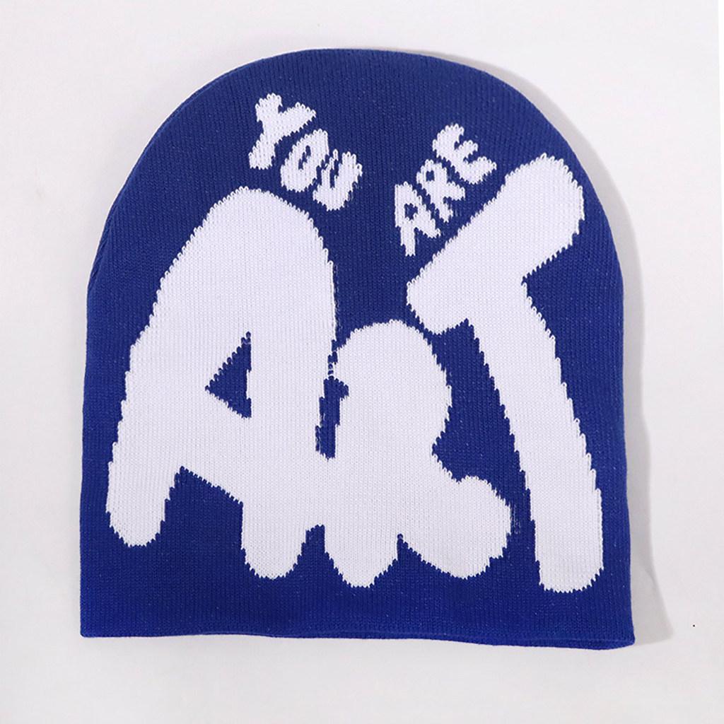 Knit Minimalist Hat With Alphabet Design For Men Women Winter Fashion Accessory