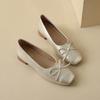 Fashion Spring New French Shallow Mouth Flat Princess Shoes with Soft Sole Retro Square Toe Simple Comfortable Versatile Women's Shoes